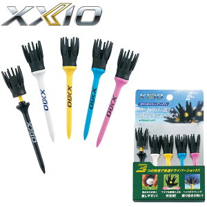 ダンロップ ゼクシオ スウィングヘッドティ メンズ レディース ブラック ホワイト イエロー ブルー ピンク 85mm 5本 GGF-06132 ティー 大型ヘッド対応 やわらかヘッド 差しやすい 安定感 ゴルフ