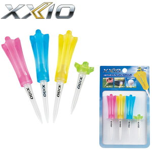 ダンロップ ゼクシオ トライアングルヘッドティ メンズ レディース ピンク イエロー ブルー グリーン 75mm 42mm 4本 GGF-06133 ティー 大型ヘッド対応 差しやすい 安定感 ゴルフ