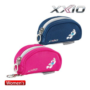 ダンロップ ゼクシオ ボールポーチ レディース GGF-B3017 ネイビー ピンク L50×H52×W100mm 50g ボール2個収納 ゴルフ DUNLOP XXIO