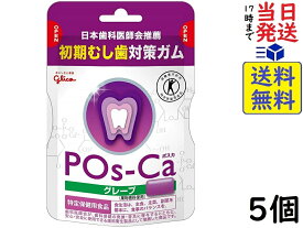 トクホ 江崎グリコ ポスカ グレープ エコパウチ 初期虫歯対策ガム 75g ×5個賞味期限2025/07