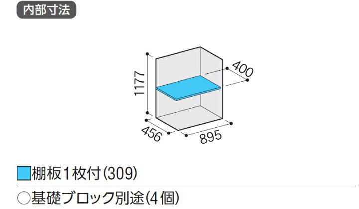 楽天市場】イナバ物置 アイビーストッカー BJX-095C（全面棚タイプ 