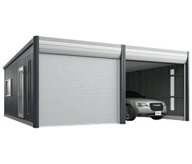 イナバガレージ　デザイナーズガレージ　アルシアDR-3662JYC（ハイルーフ/豪雪型/TypeC）2連棟（2台目収納タイプ）