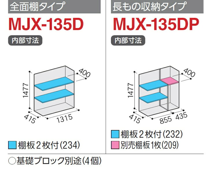 楽天市場】イナバ物置 シンプリーMJX-135D【全面棚タイプ】MJX-135DP 