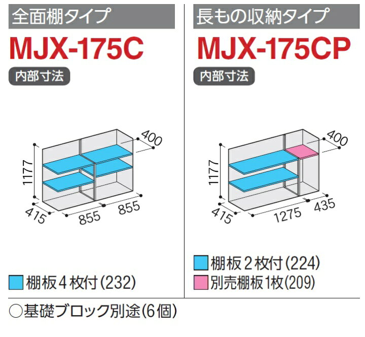楽天市場】イナバ物置 シンプリーMJX-175C【全面棚タイプ】MJX-175CP 