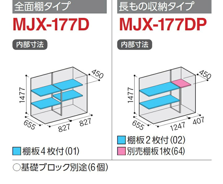 楽天市場】イナバ物置 シンプリーMJX-177D【全面棚タイプ】MJX-177DP 