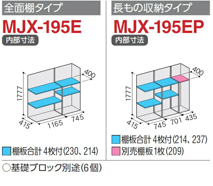 楽天市場】イナバ物置 シンプリーMJX-195E【全面棚タイプ】扉色 