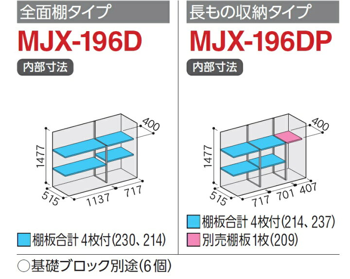 楽天市場】イナバ物置 シンプリーMJX-196D【全面棚タイプ】物置き 小型 