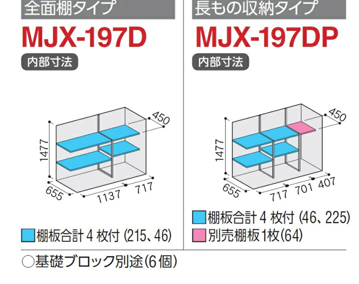 楽天市場】イナバ物置 シンプリーMJX-197DP【長もの収納タイプ】扉色 