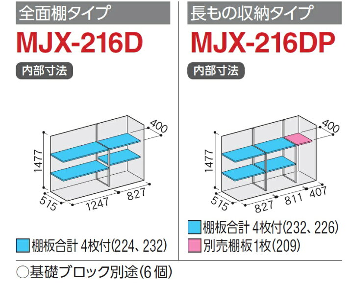 楽天市場】イナバ物置 シンプリーMJX-216D【全面棚タイプ】扉色 