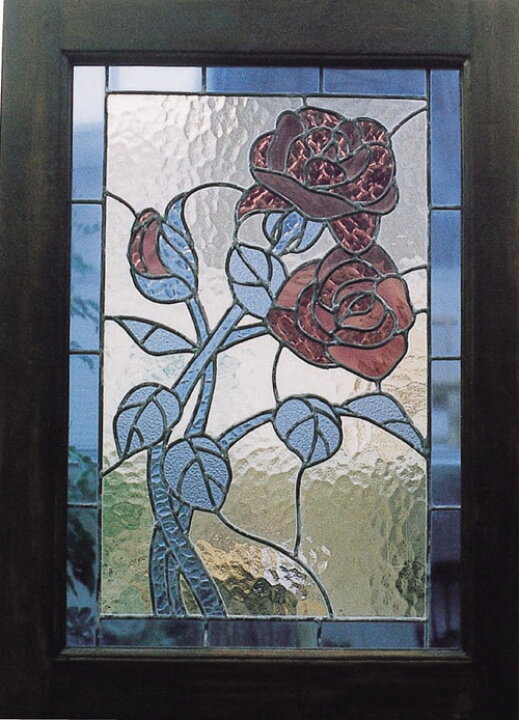 楽天市場 ステンドグラス ローズ2型 ジャービス商事 ウォールデコレーション インテリア インテリアガラス ディスプレイ レトロ フラワー 花 バラ 薔薇 エクシーズ