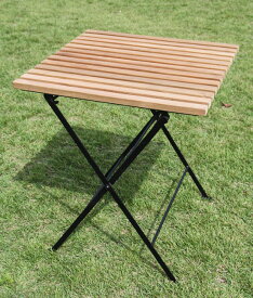 折り畳みアイアンチークテーブル（34219）（ジャービス商事）ガーデンファニチャー　ガーデン家具　ガーデンテーブル　机　チーク　木製
