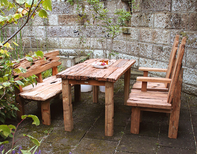 流木テーブル（35251）（ジャービス商事）ガーデンファニチャー　ガーデン家具　ガーデンテーブル　机　チーク　木製 | エクシーズ