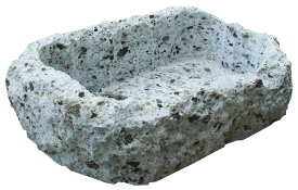 大谷石割肌鉢　U-2型（35702）（ジャービス商事）エクステリア　ガーデニング用品　園芸用品　ディスプレイ　自然石　石鉢