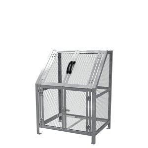 ジャンボメッシュST600(ミヅシマ工業) 内容量約600L 約900 × 700 × 1200mm 分別屑入 ゴミ箱 屑カゴ 施設用品 スチール製 ゴミ保管庫 お客様組立製品メッシュ構造、臭いがこもらず集