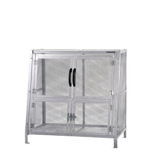 ジャンボメッシュST760(ミヅシマ工業) 内容量約800L 約1200 × 700 × 1200mm 分別屑入 ゴミ箱 屑カゴ 施設用品 スチール製 ゴミ保管庫 お客様組立製品メッシュ構造、臭いがこもらず集