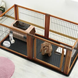 リッチェル　ペット 木製3WAYサークル 6面70H 小〜中型犬用 （＊4t車以外での配送不可＊1Fエントランス渡し）リッチェル製