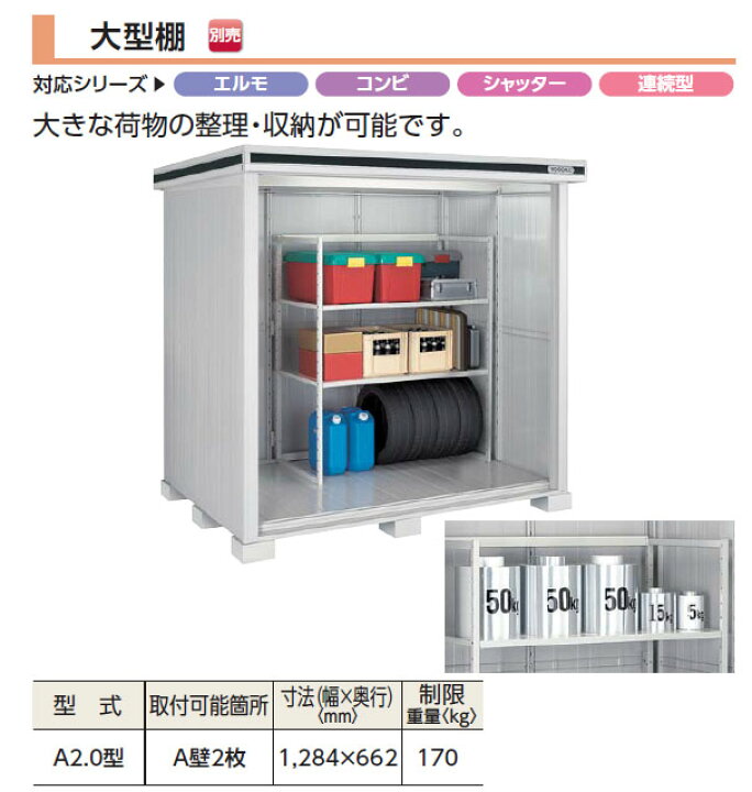 楽天市場】ヨド物置 オプション 大型棚 A2.0型ヨドコウ 