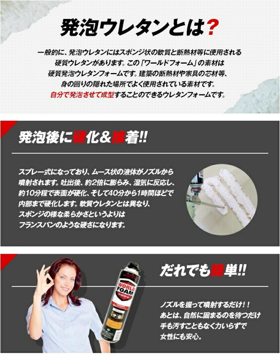 楽天市場 750ml 15本セット 一液型発泡ウレタンフォーム ワールドフォーム アイボリー色 タイセイ 楽天市場店