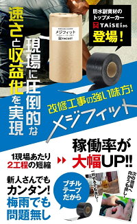 改修用金属目地処理材「メジフィット」W100mm×L16m(2巻入り)