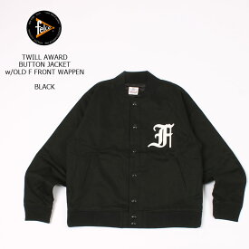 FELCO (フェルコ) TWILL AWARD BUTTON JACKET w/OLD F FRONT WAPPEN - BLACK スタジャン メンズ
