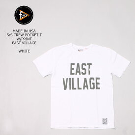 FELCO (フェルコ) MADE IN USA S/S CREW POCKET T W/PRINT EAST VILLAGE - WHITE プリント Tシャツ メンズ