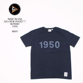 FELCO (フェルコ) MADE IN USA S/S CREW POCKET T W/PRINT 1950 - NAVY プリント Tシャツ メンズ