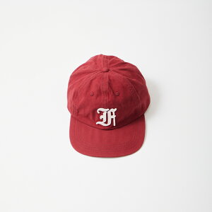 FELCO (tFR) NEW SHAPE TWILL STONE WASHED BB CAP W/OLD FONT "F" FELT - BURGUNDY_BURGUNDY STITCH_F NATURAL x[X{[Lbv Y fB[X