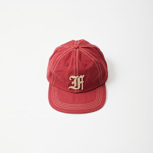 FELCO (tFR) NEW SHAPE TWILL STONE WASHED BB CAP W/OLD FONT "F" FELT - BURGUNDY_BEIGE STITCH_F BEIGE x[X{[Lbv Y fB[X