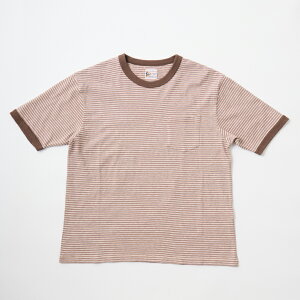 �y�Ώۃ{�[�_�[T�V���c2���w���Ńm�x���e�B�v���[���g�zFELCO (�t�F���R) S/S RINGER POCKET TEE BOYISH STRIPE - 160BROWN_DK BROWN STRIPE �X�g���C�vT�V���c �����Y