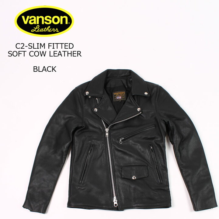 楽天市場】VANSON (バンソン) C2-SLIM FITTED SOFT COW LEATHER  