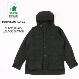 【Spring Outer Fair】SIERRA DESIGNS (シェラ デザインズ) MOUNTAIN PARKA - BLACK_BLACK_BLACK BUTTON マウンテンパーカー メンズ