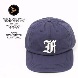 FELCO (フェルコ) NEW SHAPE TWILL STONE WASHED BB CAP W/OLD FONT "F" FELT - NAVY_NAVY STITCH_F_NATURAL ベースボールキャップ メンズ レディース