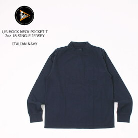 FELCO (フェルコ) L/S MOCK NECK POCKET T 7oz 18 SINGLE JERSEY - ITALIAN NAVY ロンT メンズ