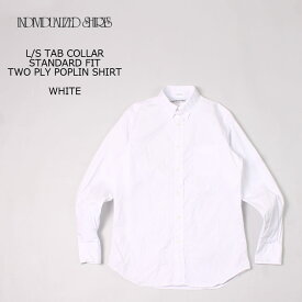 INDIVIDUALIZED SHIRTS (インディビジュアライズドシャツ) L/S TAB COLLAR STANDARD FIT TWO PLY POPLIN SHIRT - WHITE タブカラー ポプリンシャツ メンズ