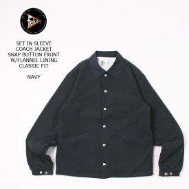 FELCO (フェルコ) SET IN SLEEVE COACH JACKET SNAP BUTTON FRONT W/FLANNEL LINING CLASSIC FIT - NAVY コーチジャケット メンズ