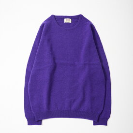 WILLIAM LOCKIE (ウィリアム ロッキー) LAMBSWOOL CREW NECK SWEATER - JACARANDA セーター メンズ