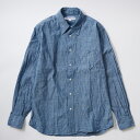 INDIVIDUALIZED SHIRTS (インディビジュアライズドシャツ) L/S REGULAR COLLAR CLASSIC FIT CHAMBRAY SHIRT - BLUE シャンブレーシャツ メンズ