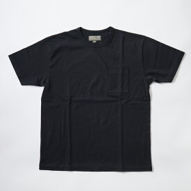 EMPIRE & SONS (エンパイア アンド サンズ) S/S CREW POCKET TEE US COTTON SINGLE STITCH - BLACK Tシャツ 無地 メンズ