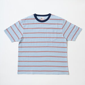 �y�Ώۃ{�[�_�[T�V���c2���w���Ńm�x���e�B�v���[���g�zFELCO (�t�F���R) S/S CREW POCKET TEE CRESER STRIPE - 159L.BLUE-WHITE&BURGUNDY �X�g���C�vT�V���c �����Y