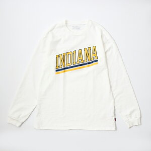 SLOPPY SUPPLY (Xbs[TvC) L/S CREW NECK NECK NEO VINTAGE INDIANA T SHIRT - WHITE T Y