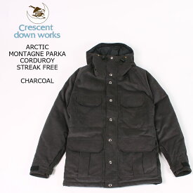 CRESCENT DOWN WORKS (クレセントダウンワークス) ARCTIC MONTAGNE PARKA CORDUROY-STREAK FREE - CHARCOAL - Explorer別注 ダウンジャケット メンズ’