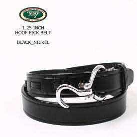 TORY LEATHER (トリーレザー) 1.25 INCH HOOF PICK BELT - BLACK_NICKEL レザーベルト メンズ