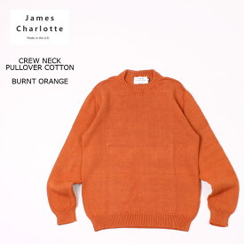 JAMES CHARLOTTE (ジェームス シャルロット) CREW NECK PULLOVER COTTON - BURNT ORANGE スプリングニット メンズ