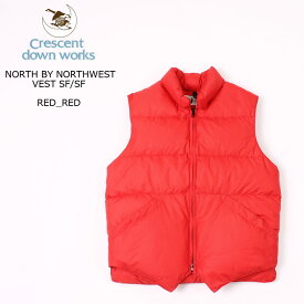 CRESCENT DOWN WORKS (クレセントダウンワークス) NORTH BY NORTHWEST VEST SF_SF - RED_RED ダウンベスト メンズ