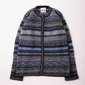 JAMIESON'S (ジャミーソンズ) CREW CARDIGAN WITH BLOCK TRIM SPLIT BASQUE FOOT - 748A_15 カーディガン メンズ