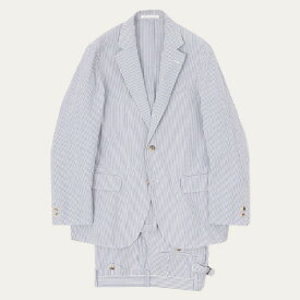 DC WHITE (ディーシーホワイト) D.C.SACK SUITS SEERSUCKER - NAVY シアサッカーセットアップ メンズ