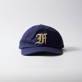 FELCO (フェルコ) NEW SHAPE TWILL STONE WASHED BB CAP W/OLD FONT "F" FELT - NAVY_NAVY STITCH_F_BEIGE ベースボールキャップ メンズ レディース