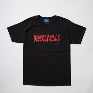 CALIFOLKS (JtH[NX) S/S WORD PRINT CHAMPION 6oz T-SHIRT - BEVERLY HILLS_BLACK TVc Y