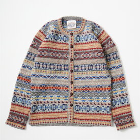 JAMIESON'S (ジャミーソンズ) CREW CARDIGAN WITH BLOCK TRIM SPLIT BASQUE FOOT - 2017_3 カーディガン メンズ