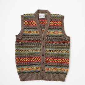 JAMIESON'S (ジャミーソンズ) AOFI VEE NECK WAISTCOAT - 478_22 フェアアイルニット ベスト メンズ